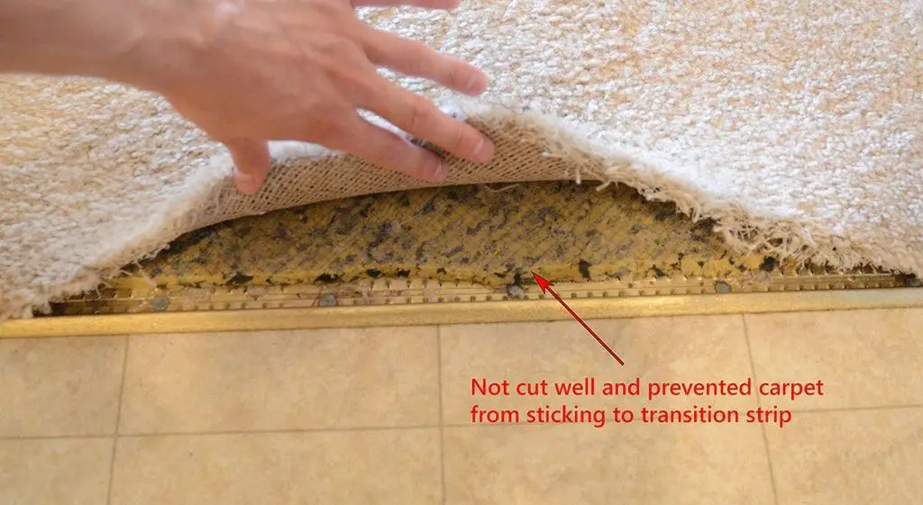 How do you fix a fraying carpet at the threshold