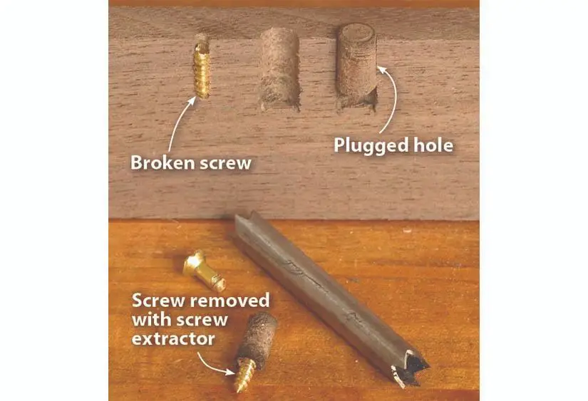 How do you get a screw out of wood that broke off