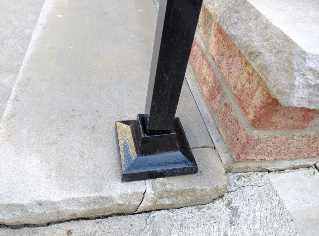 How do you secure a loose handrail to concrete