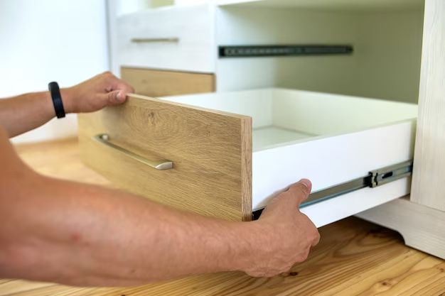 How do you fix a cabinet drawer face