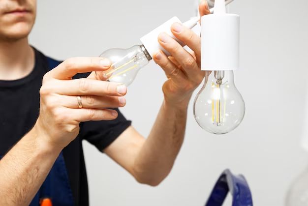 How do you replace a light bulb under a cabinet