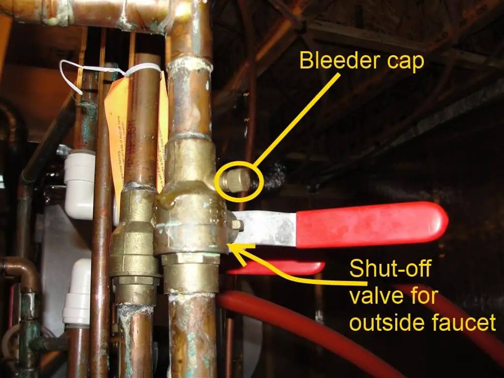 Where is shut off valve for outside faucet