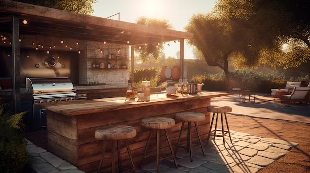 What material can I use outside for a bar