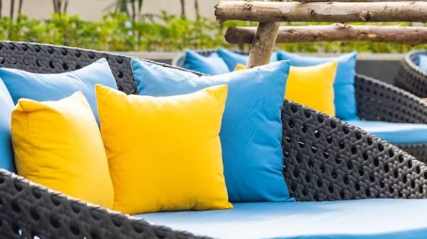 How do you weight down outdoor cushions?