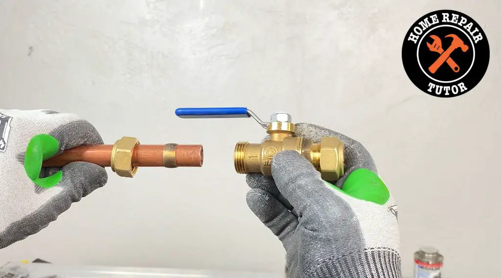 How do you install a compression fitting water shut off valve