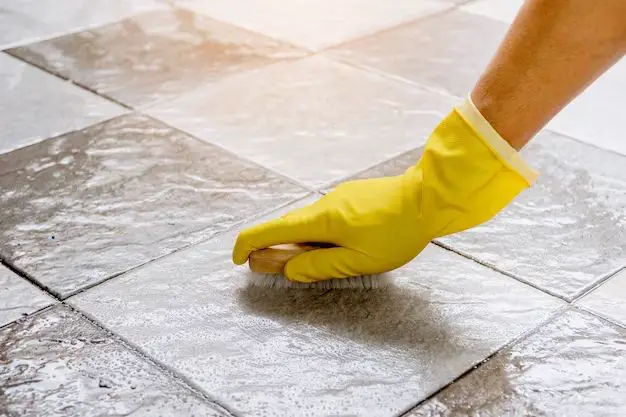 How do you clean tile floors that look like wood