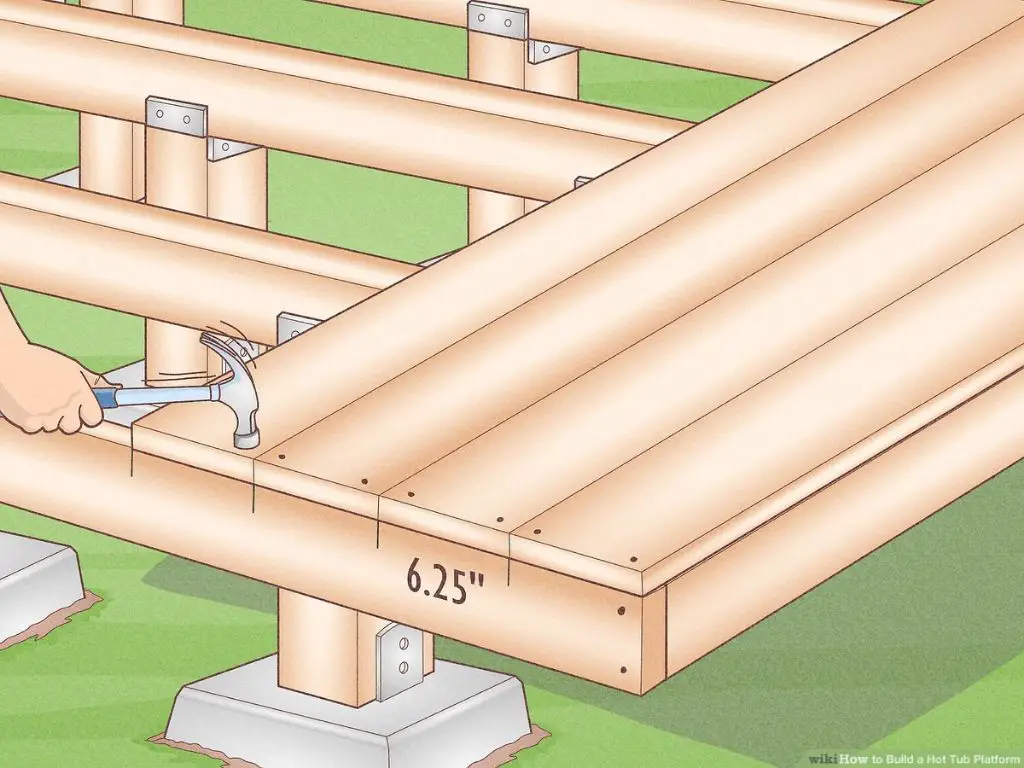 How to make a platform for a hot tub