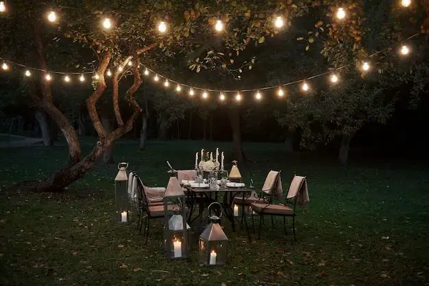 How do I light my backyard for a party