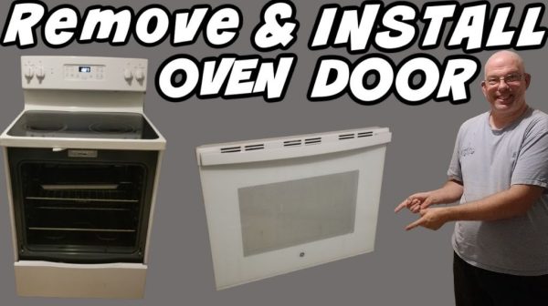 How do you replace the hinges on a GE oven door?