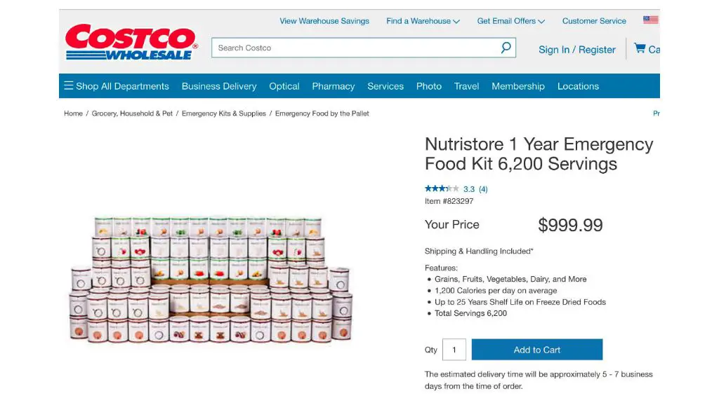 Why is Costco selling emergency food supply