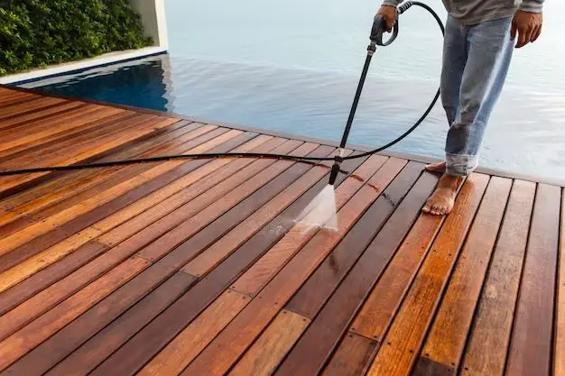 Can you pressure wash stain off a deck