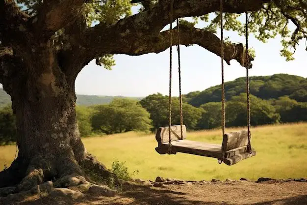 What is the safest way to hang a swing from a tree