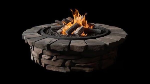 What do you line the inside of a fire pit with?