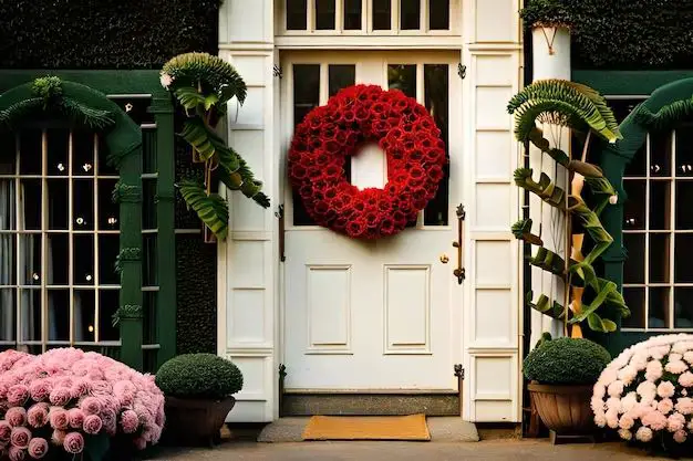 How do you secure a wreath to the front door