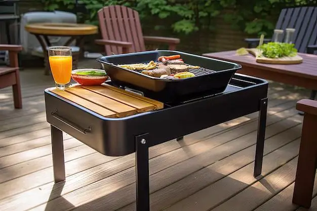 Can I put a portable grill on a table