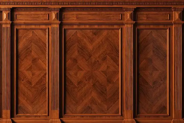 What are walls with wood trim called