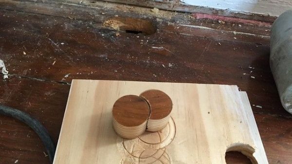 How do you plug a round hole in hardwood floors?