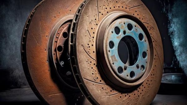 How do you remove rust from brake rotors without removing them?