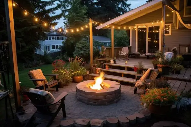 How do you build a fire pit seating area