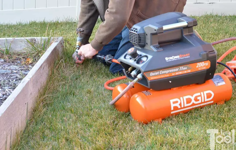 Can I use my air compressor to blow out my sprinklers