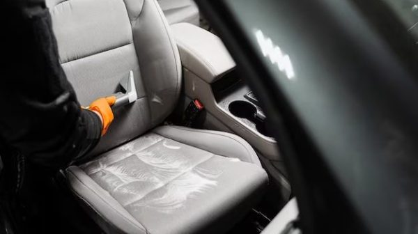 Can water stains be removed from car seats?