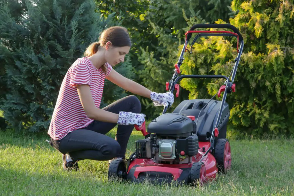 How do you read a lawn mower oil dipstick