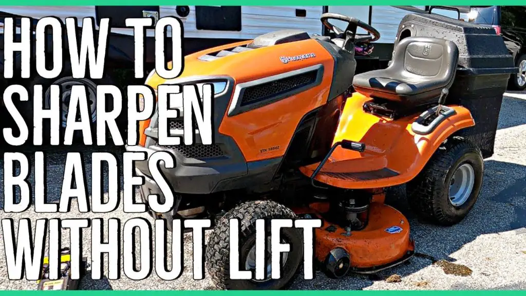 Can you sharpen blades on a riding lawn mower without taking them off