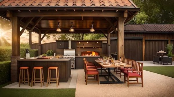 Can you have a roof over outdoor grill?