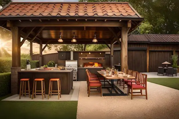 Can you have a roof over outdoor grill