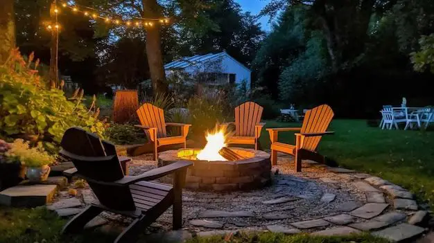 How do you landscape around a fire pit