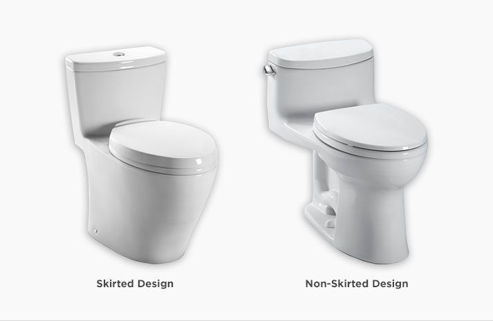 What is the difference between skirted and concealed toilets