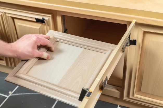 How do you attach corrugated metal to cabinet doors