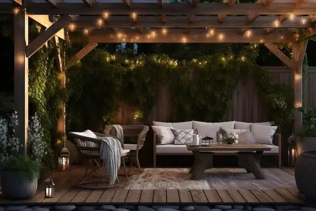 How do you arrange lights on a pergola