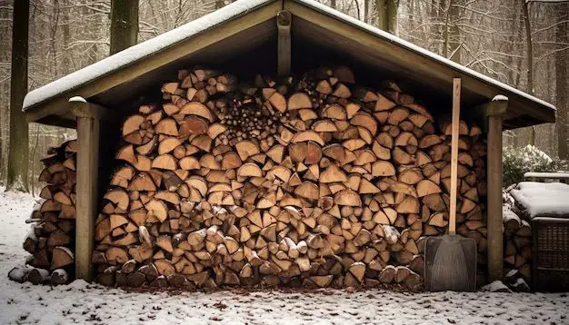 How do you store wood logs outside