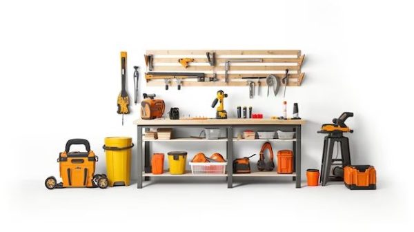 How do I store outdoor power tools in my garage?