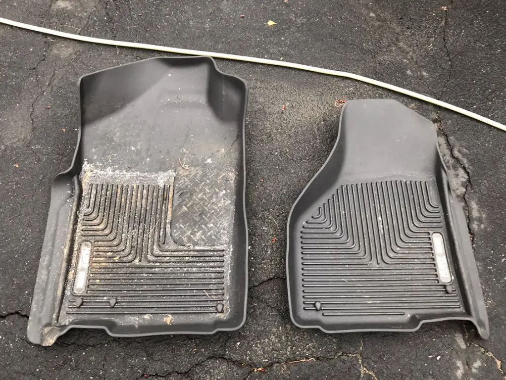 How do you restore faded rubber floor mats