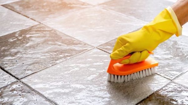 How do you clean 1950 tile floors?