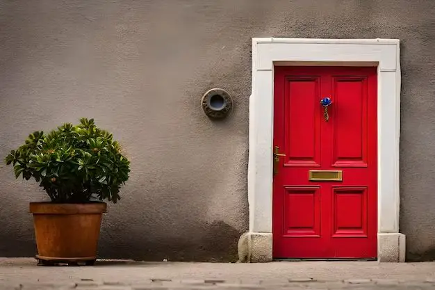 What does a dark red front door mean