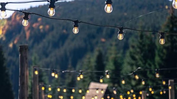 What poles to use for outdoor string lights?