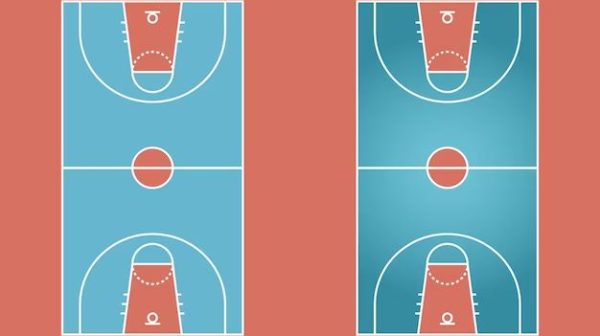 How do you lay out basketball court lines?