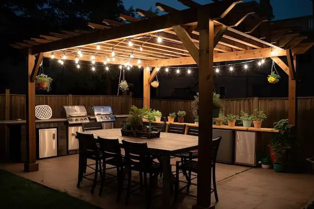 What is the best way to hang lights on a pergola