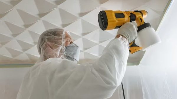 Can popcorn ceiling be sprayed?