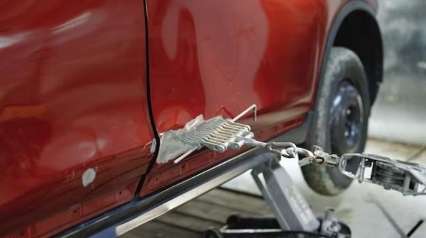 How do you fix chipped paint on a car bumper?