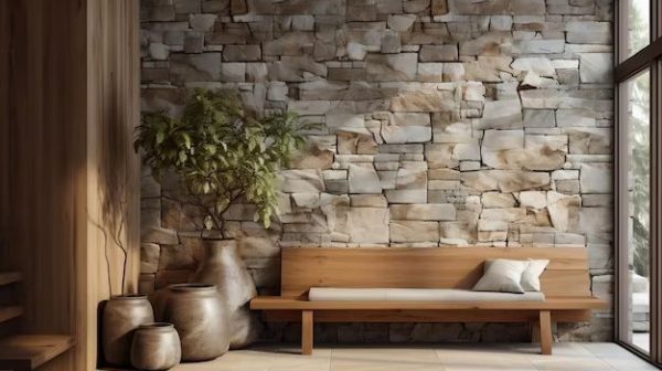 What stone is used for interior walls?