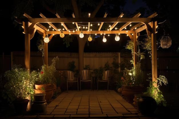 How do you hang fairy lights in a gazebo