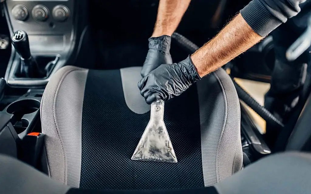 How do you clean cloth car seats without leaving water stains