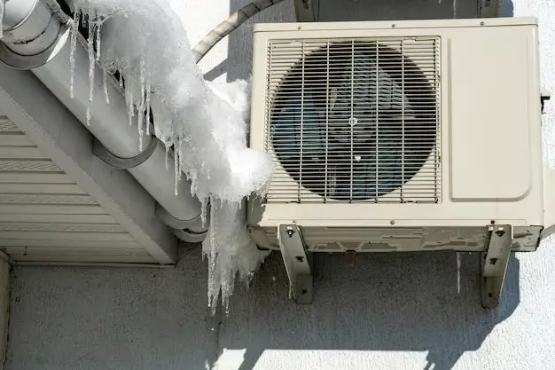 How do I protect my outdoor air conditioner in the winter